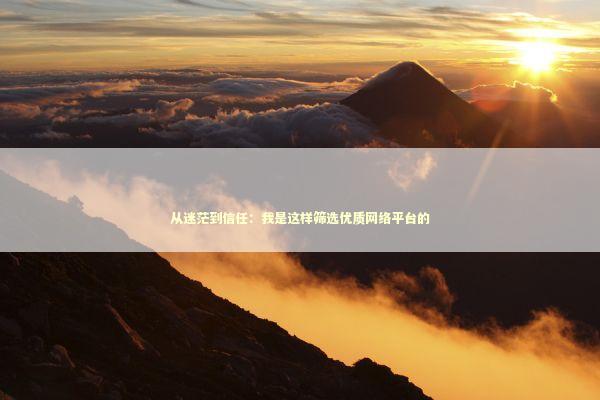 从迷茫到信任：我是这样筛选优质网络平台的 IT技术